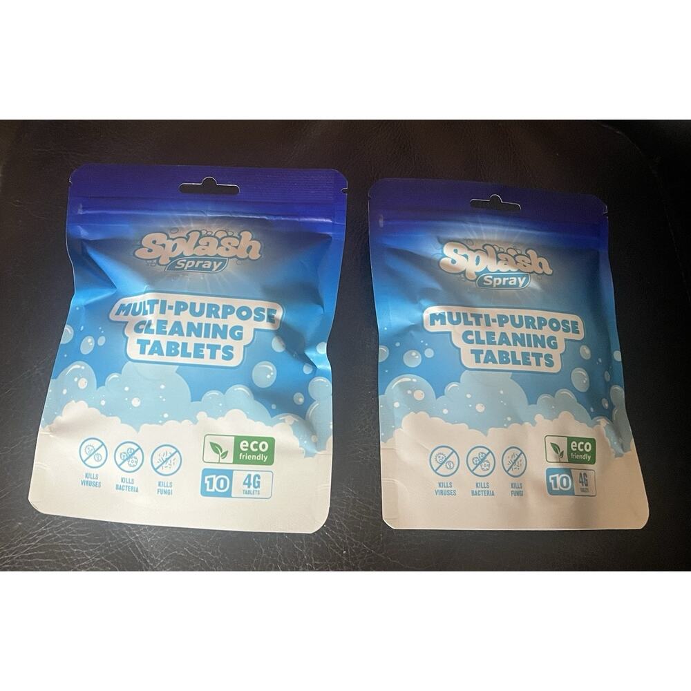 2 Packs ~ Splash Spray ~ Multi-Purpose Cleaning Tablets ~ 10 Tablets 4 Gram Pack